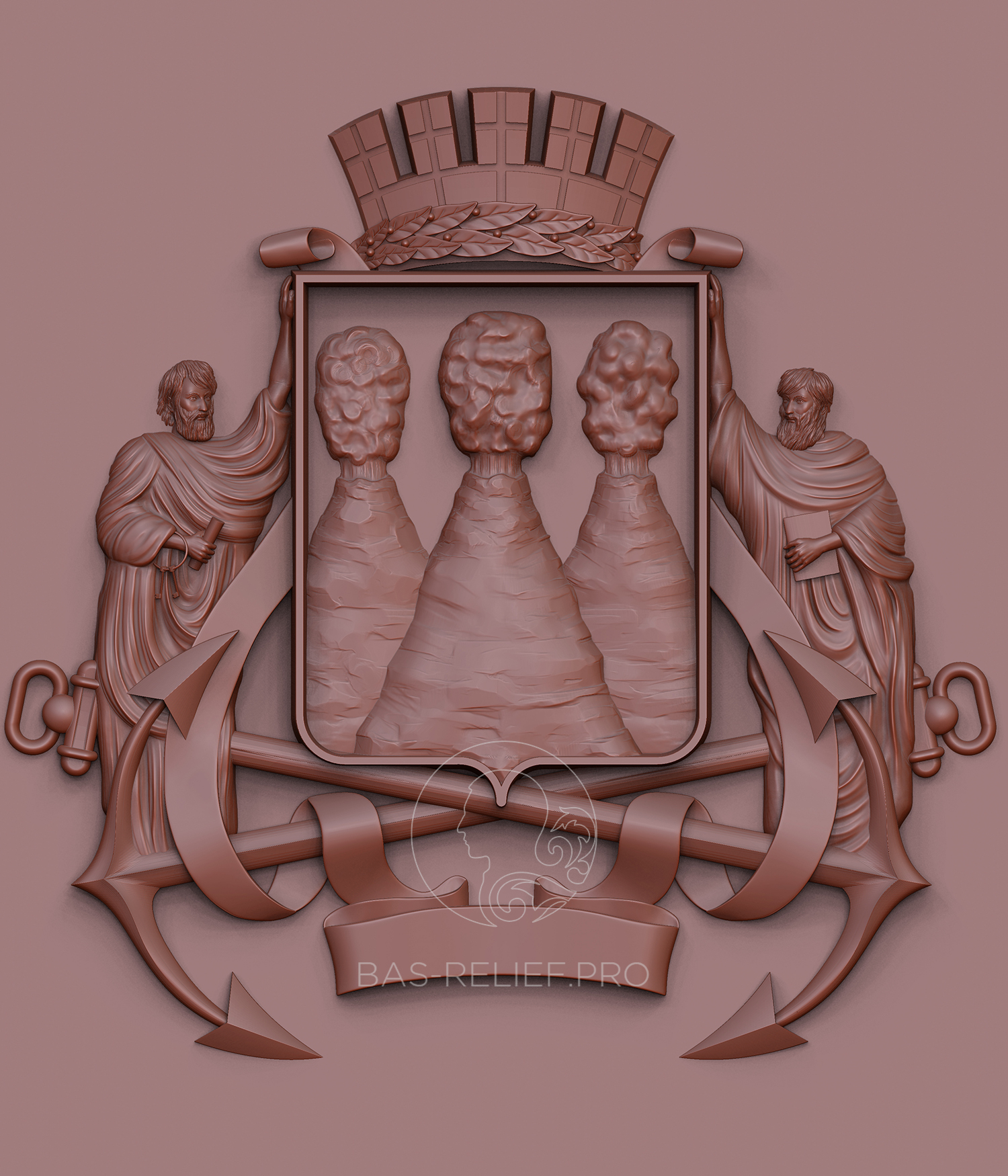 3д моделирование герба для мемориальной доски