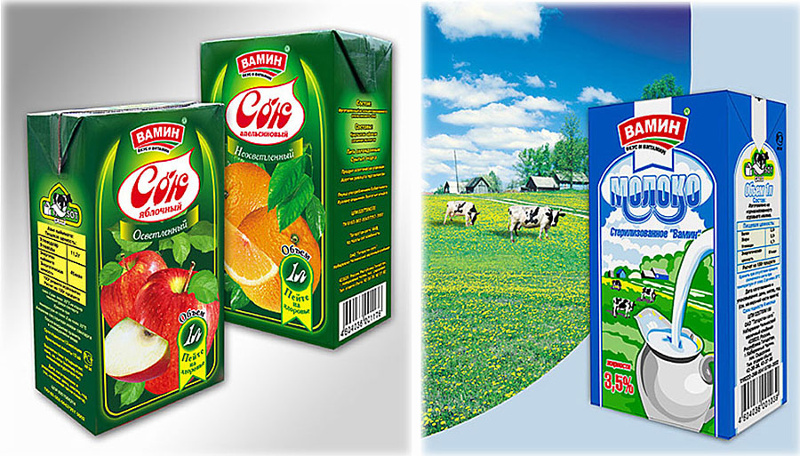 Комбинат "Вамин": упаковка соков и молока