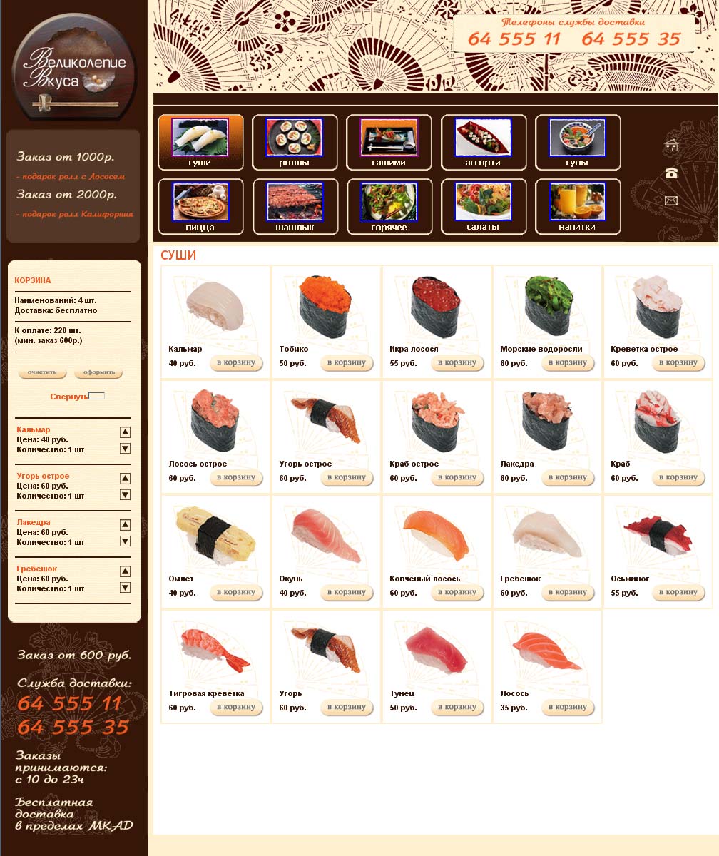 Корзина на AJAX