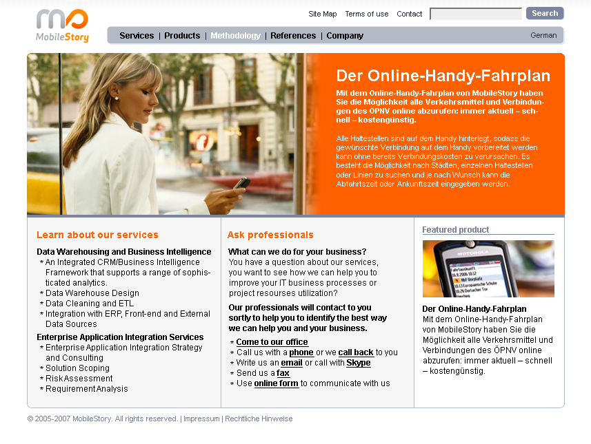 Mobile story. Главная