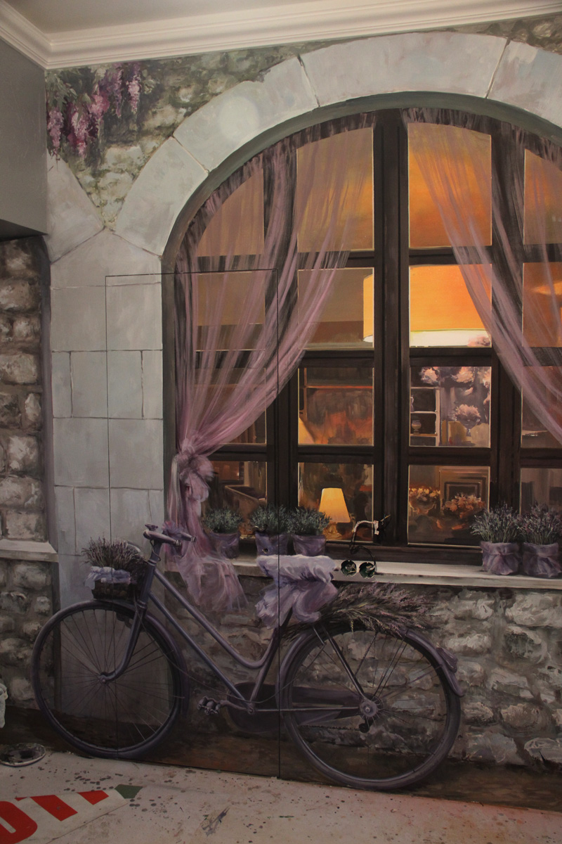 роспись стены в частном доме (обманка)