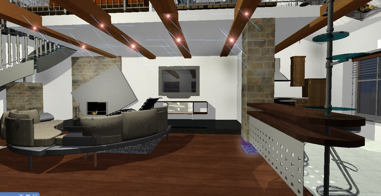 гостиная в стиле лофт кв.450м