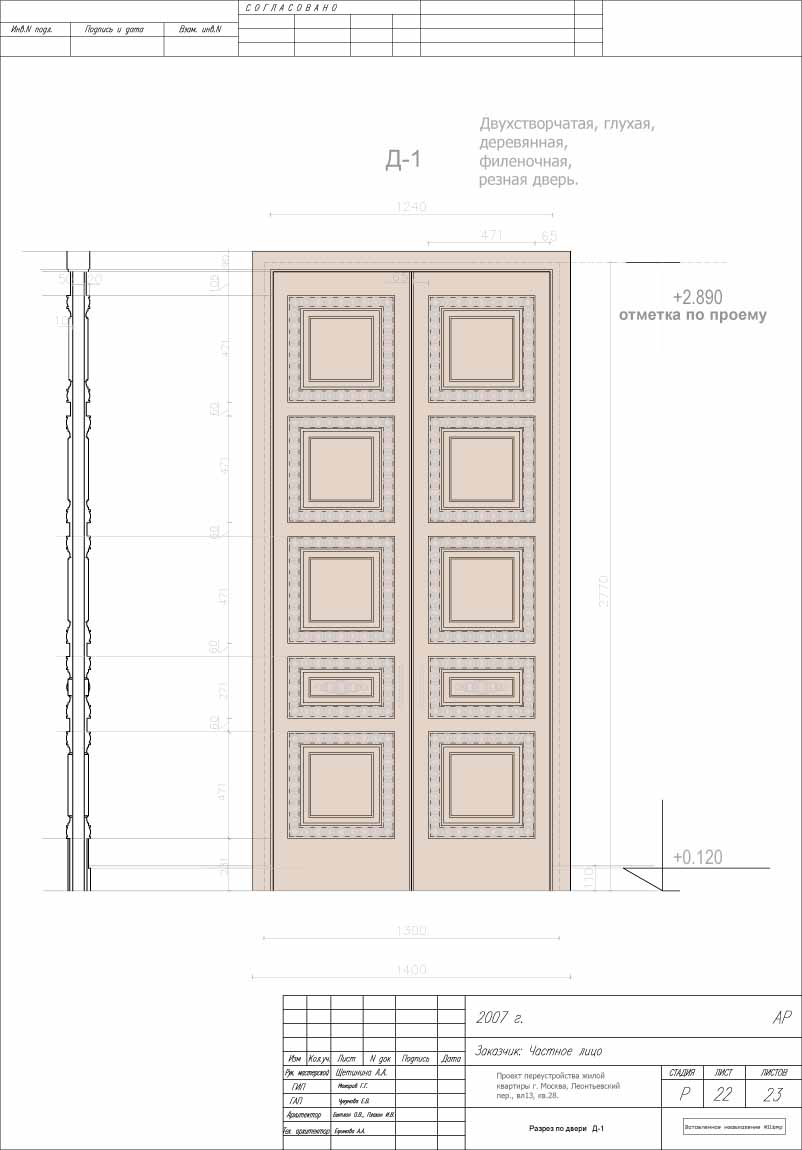 разрез по двери