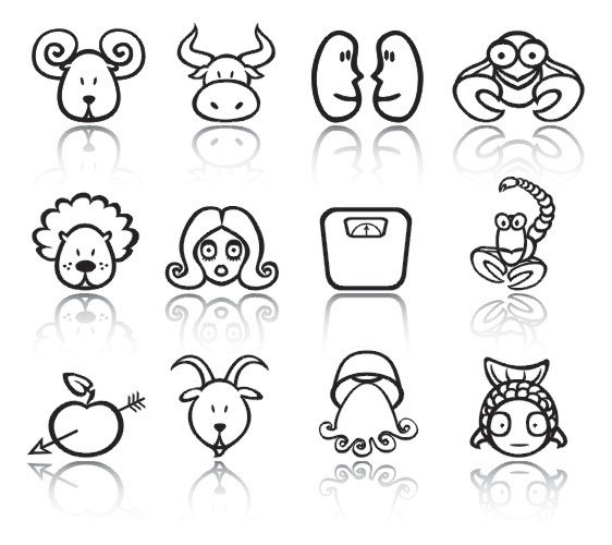 Знаки зодиака (без цвета)