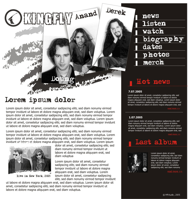 Сайт рок-группы