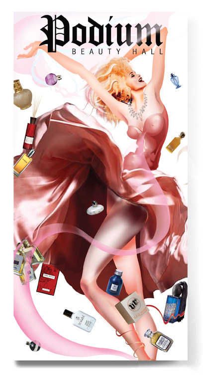 макет открытки "Podium Beauty Hall"