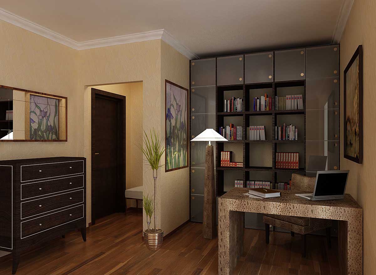 Рабочая зона в гостиной