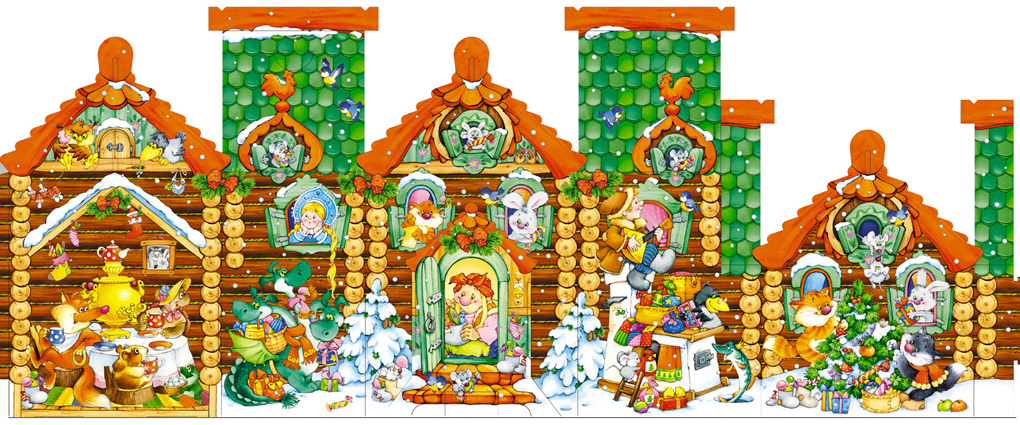 картонная новогодняя упаковка (раскладка)