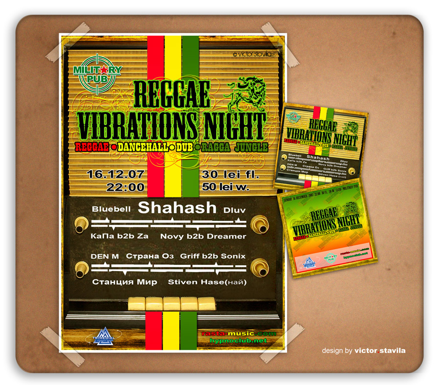 Афиша и флаер "Reggae Vibrations Night II"