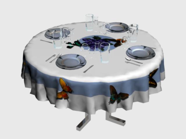 Сервированый стол (белый фон)