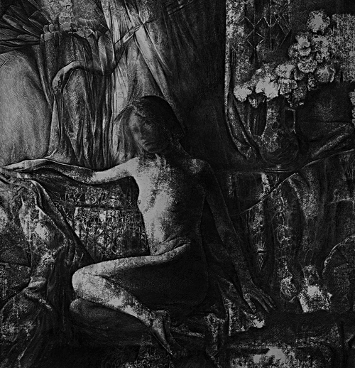 сидящая обнаженная