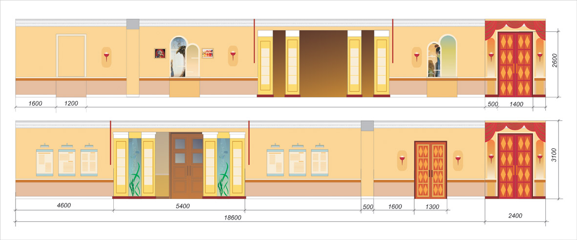 Развертки стен коридора