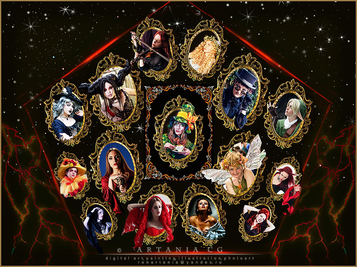 Коллаж"Маленький семейный пантеон"-аналог генеалогического д