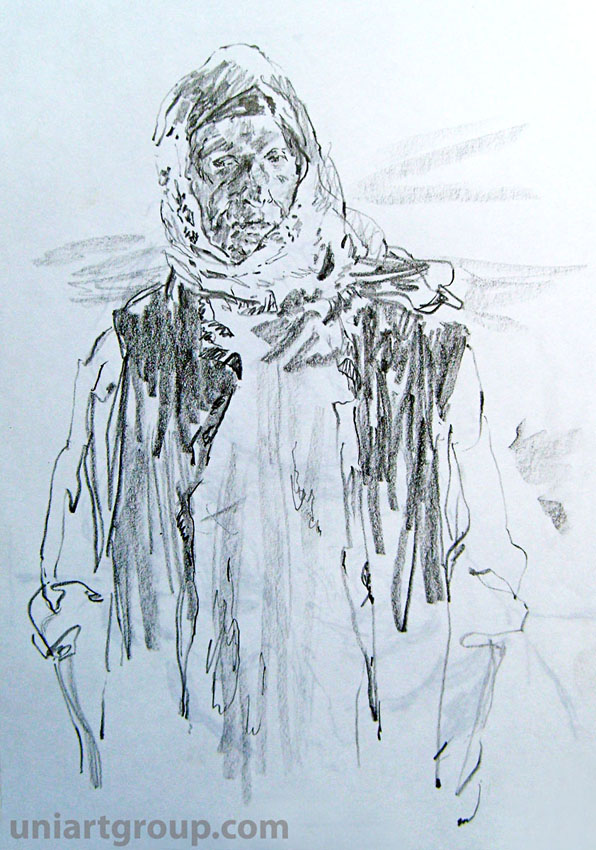 Наброски людей карандашом