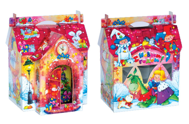 Новогодняя картонная упаковка.