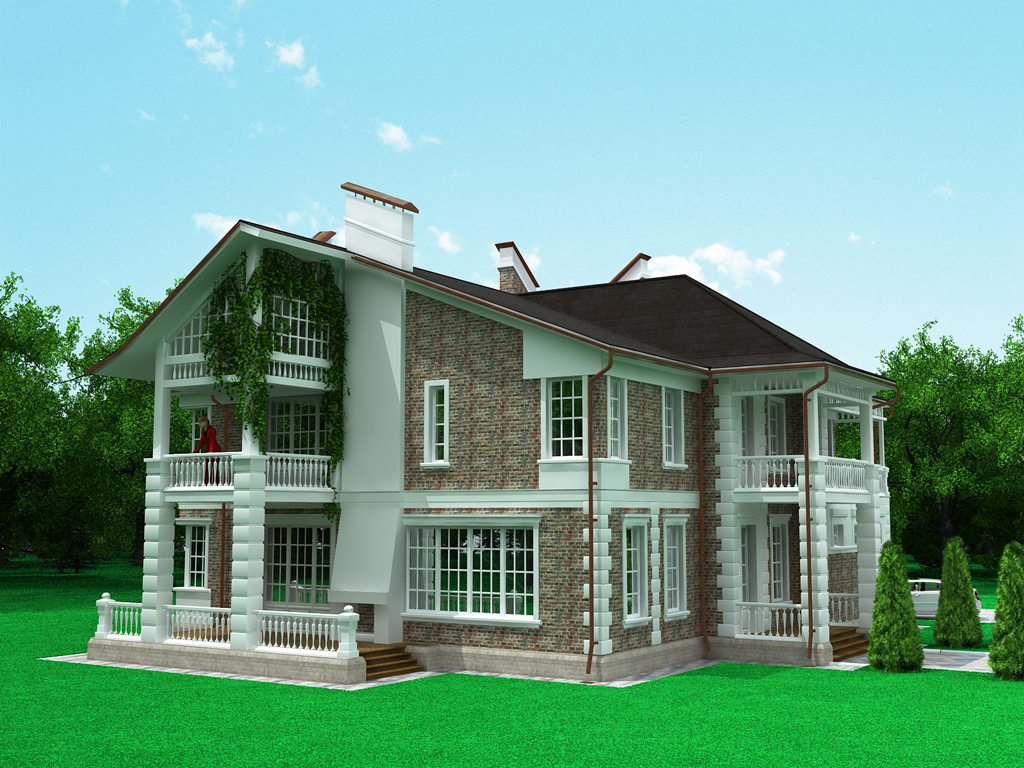 Дом в английском стиле вид 1