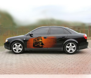 аэрография " корабль на машине"