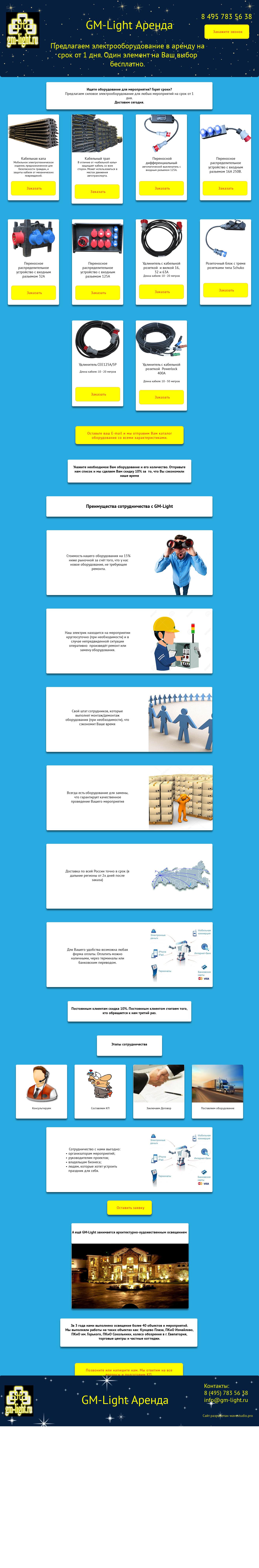 Сайт для компании занимающейся электрооборудованием