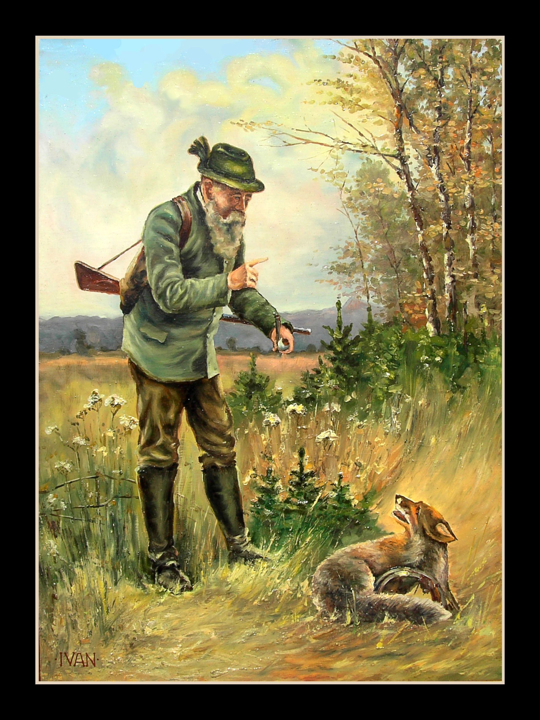 охотник-с-лисой