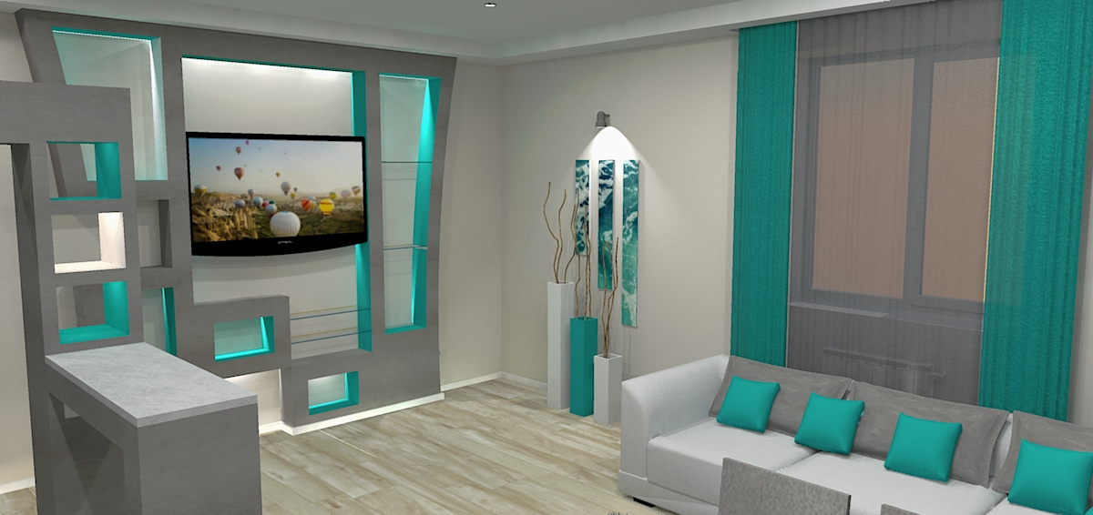 Кухня объединенная с гостиной