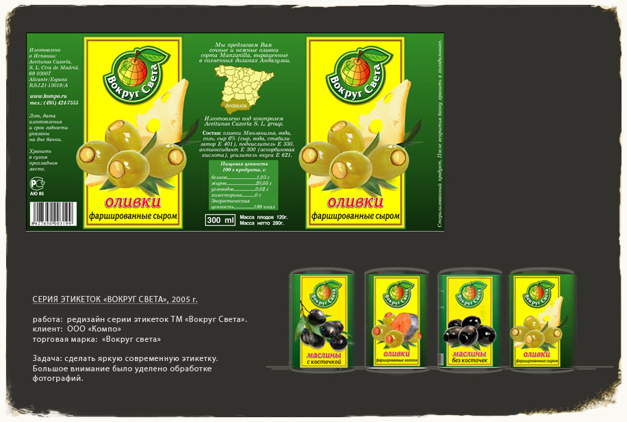 Редизайн серии упаковок "Вокруг света"
