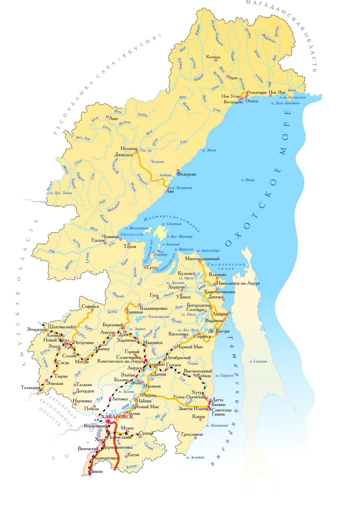 Карта Хабаровска