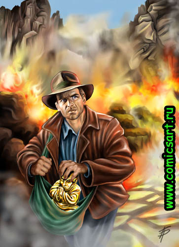 Оформление обложки видеоигры "В поисках золотого идола"