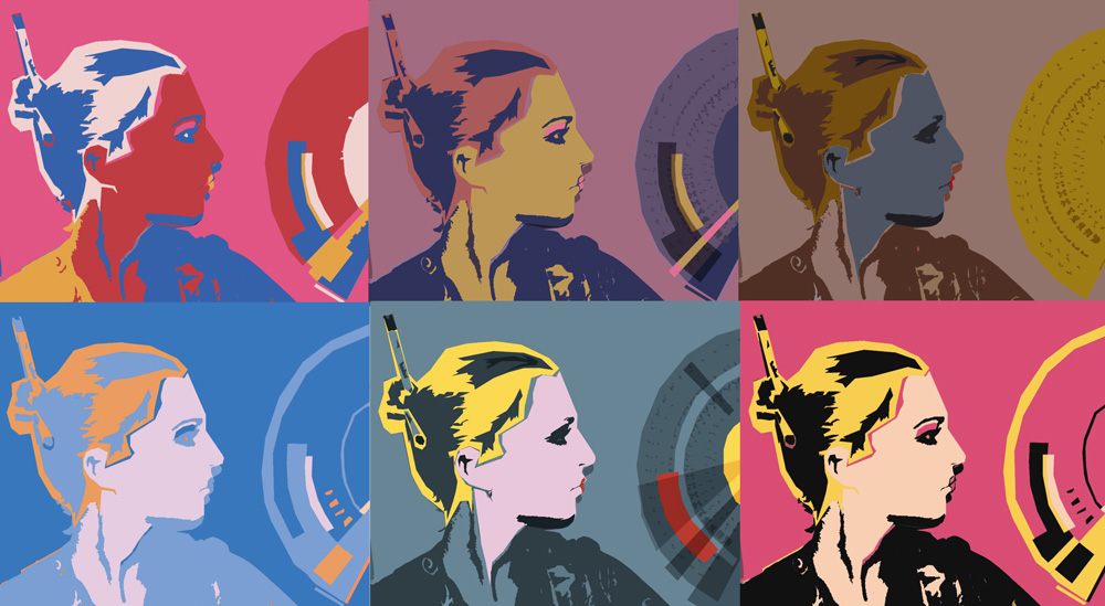 девушка с веером