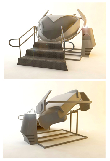 Аттракцион "Звездолет", форма и внешний вид