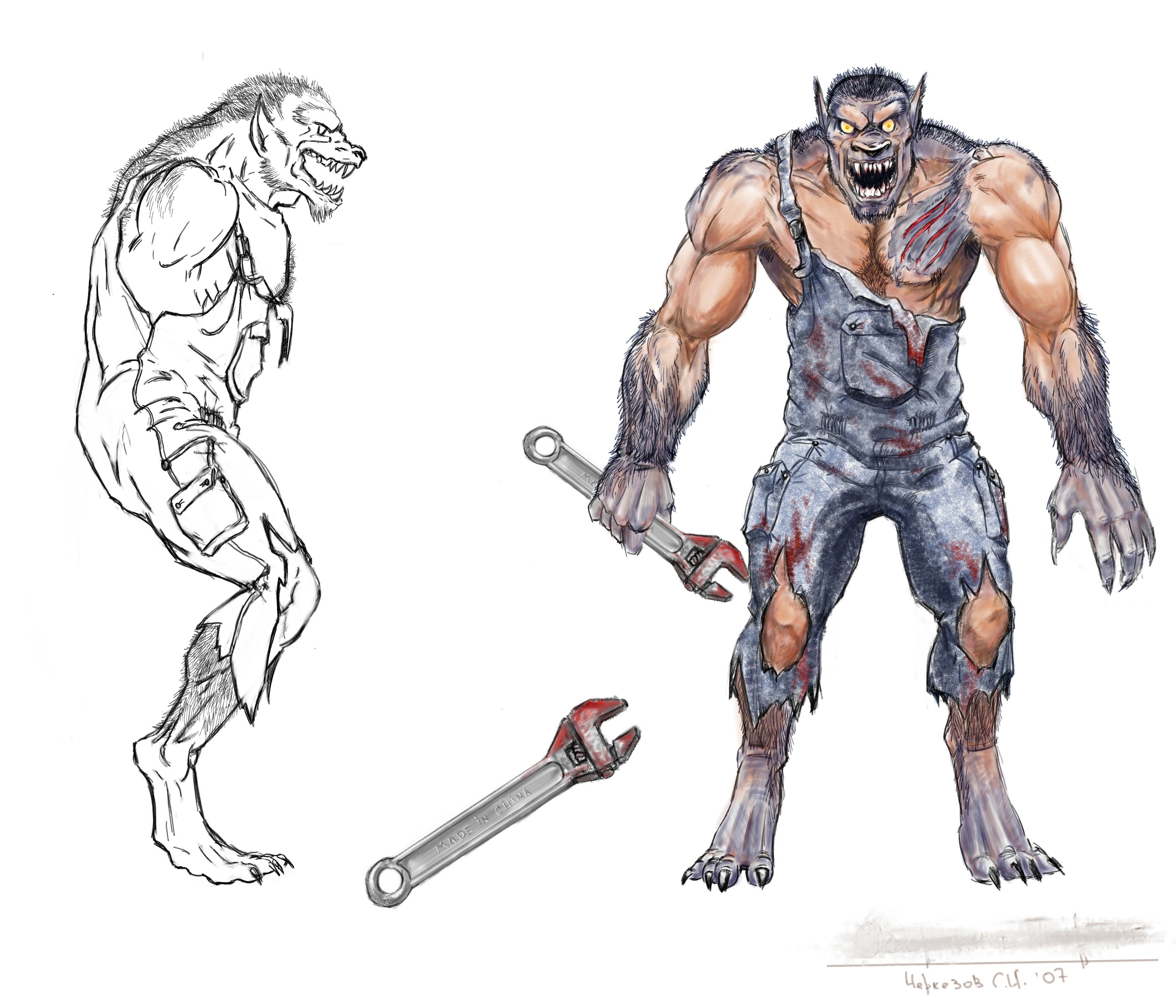 Скетч оборотня