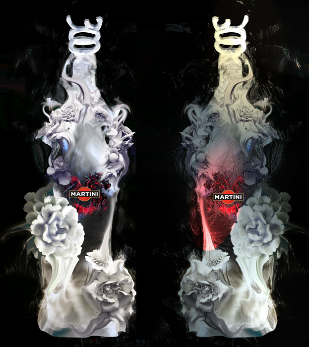 разработка фирменной бутылки для конкурса "Мартини"