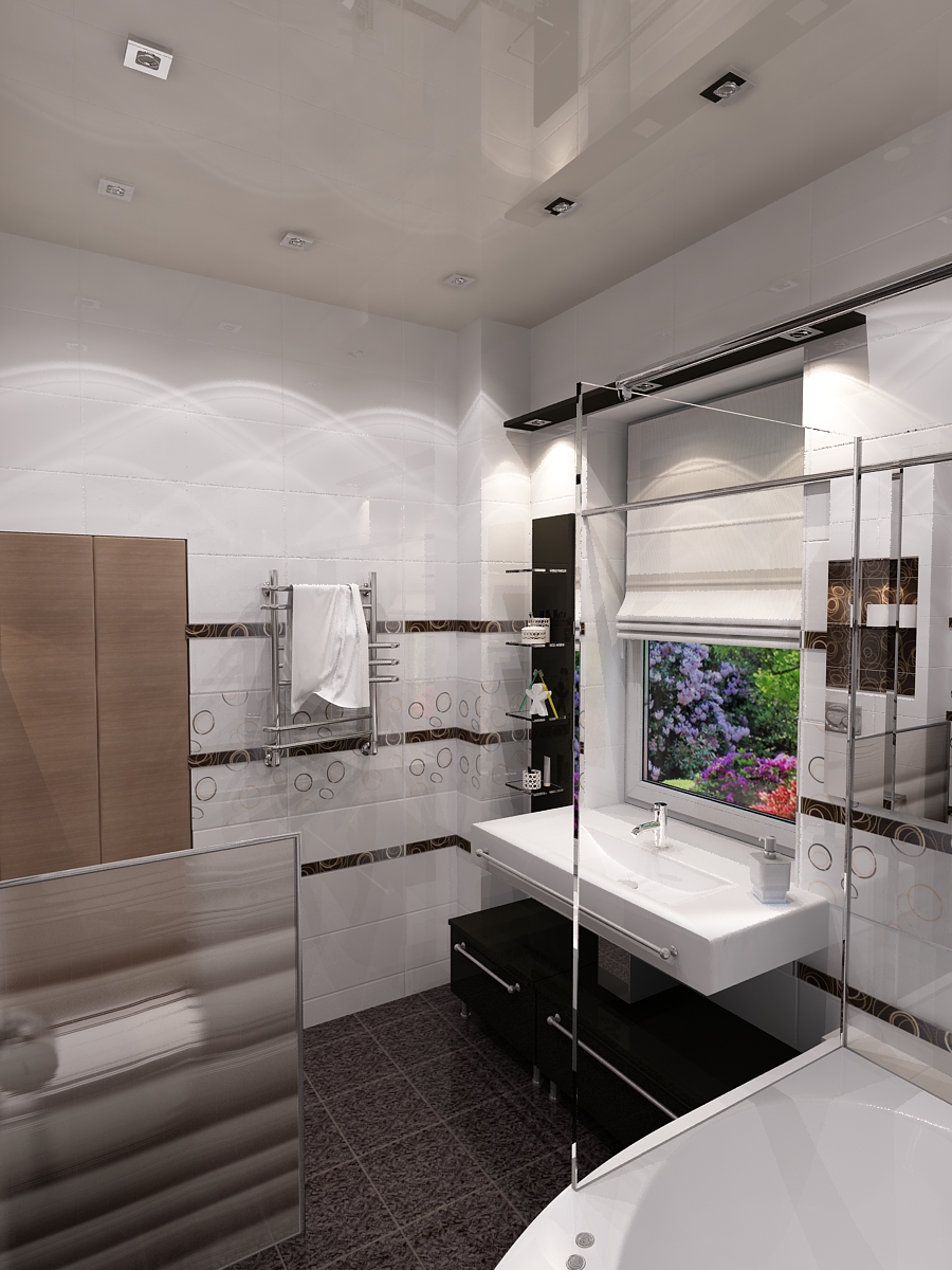 Дизайн двухуровневой квартиры(ванная)