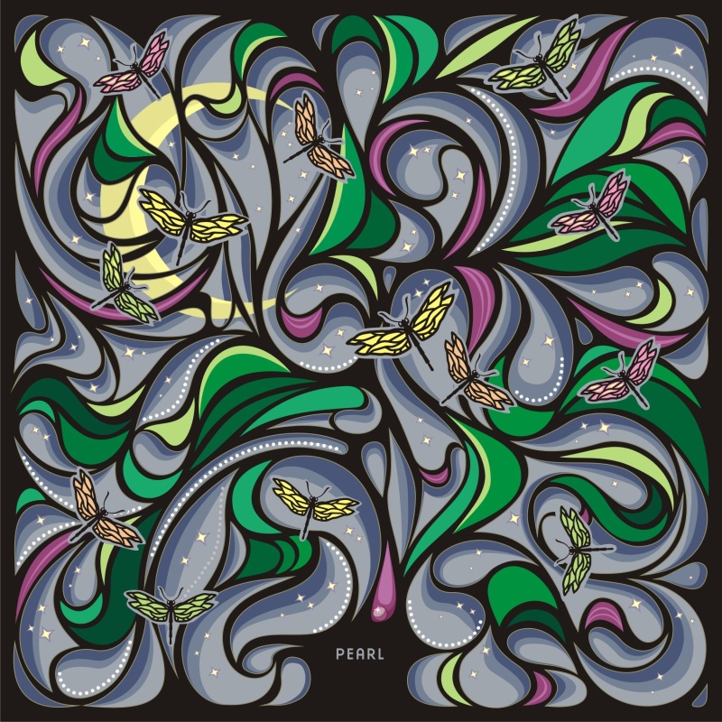 Эскиз шейного платка "Жемчужина"