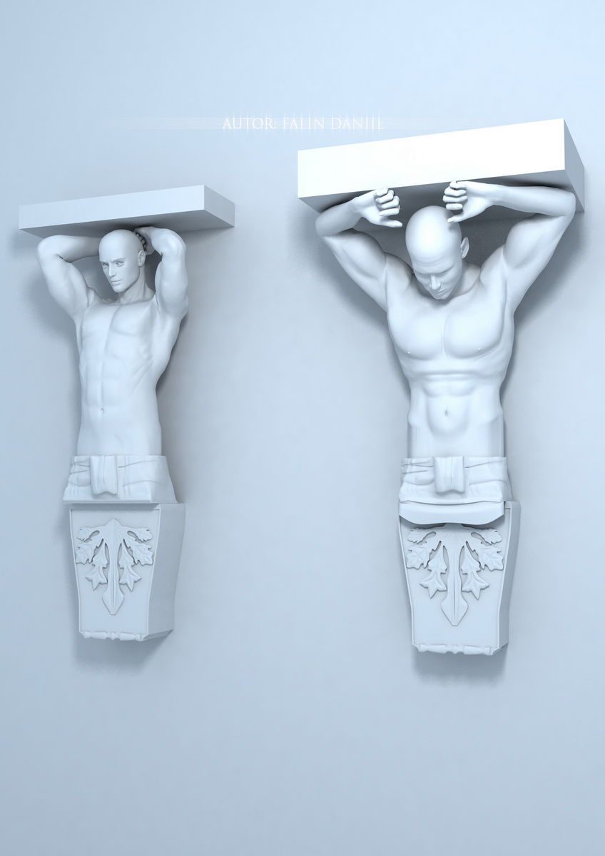 мои3д эскизы для моей скульптуры атлантов