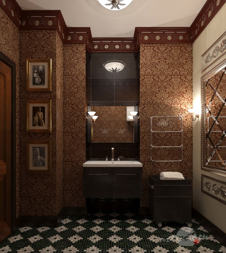 Дизайн и визуализация интерьеров таунхауса. Сан. узел