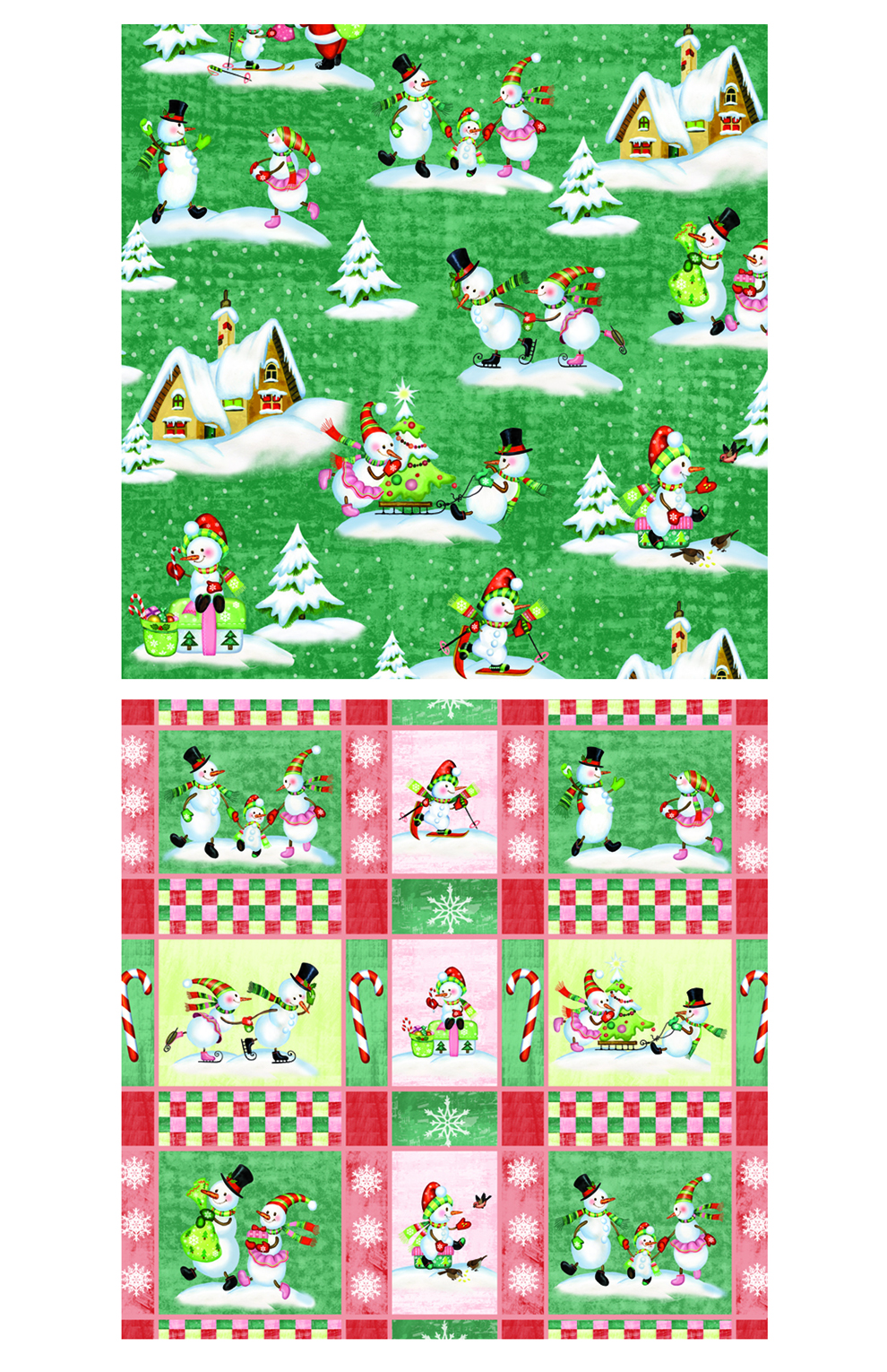 Коллекция детских тканей "Снеговики"