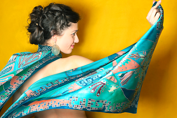 Палантин "С высоты птичьего полета"