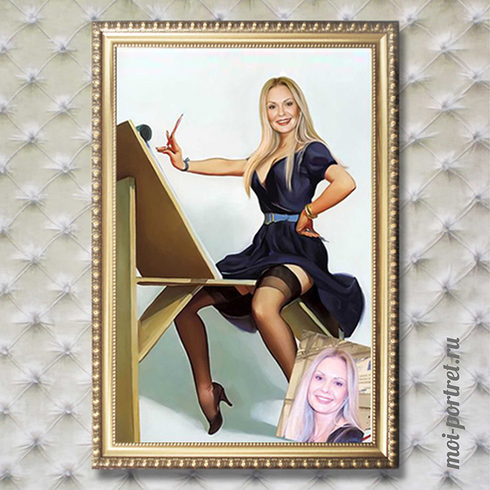 Pin-up портреты на Художественном холсте