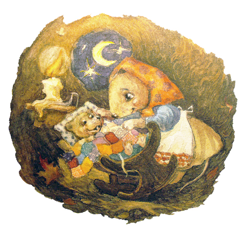 Пела мама мышка в норке