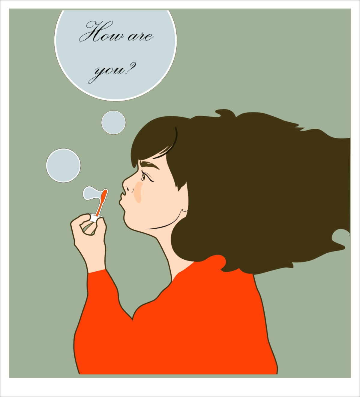 девушка с мыльными пузырями