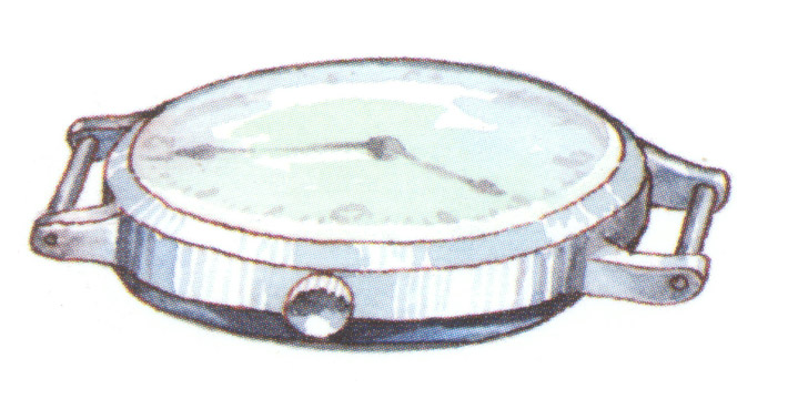 акварель "часы"