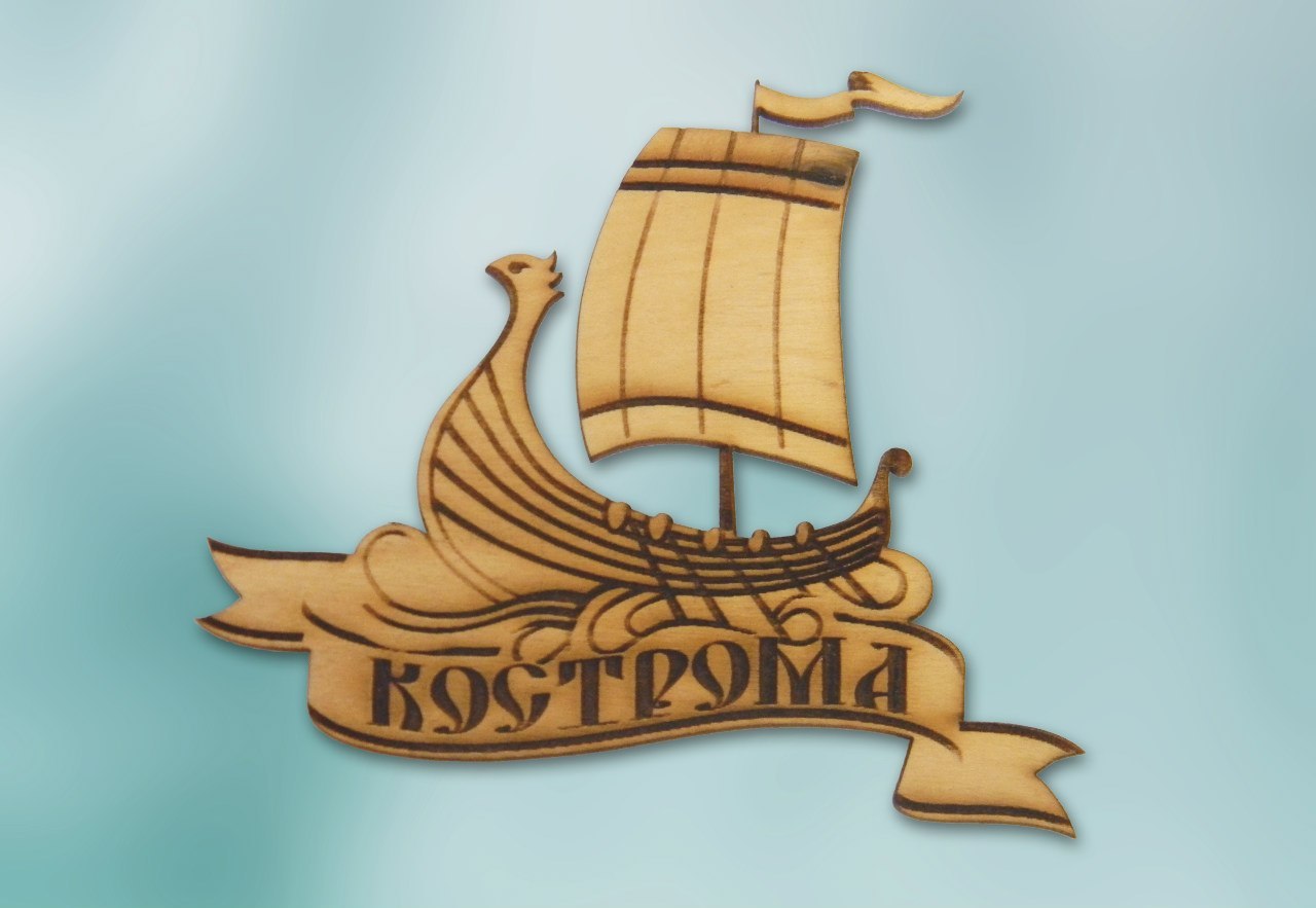 Магнит на холодильник. Берёзовая фанера, резка.