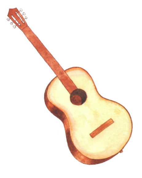 акварель "гитара"