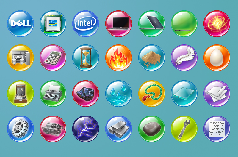 Иконки предметов для игры "Dell эволюция"