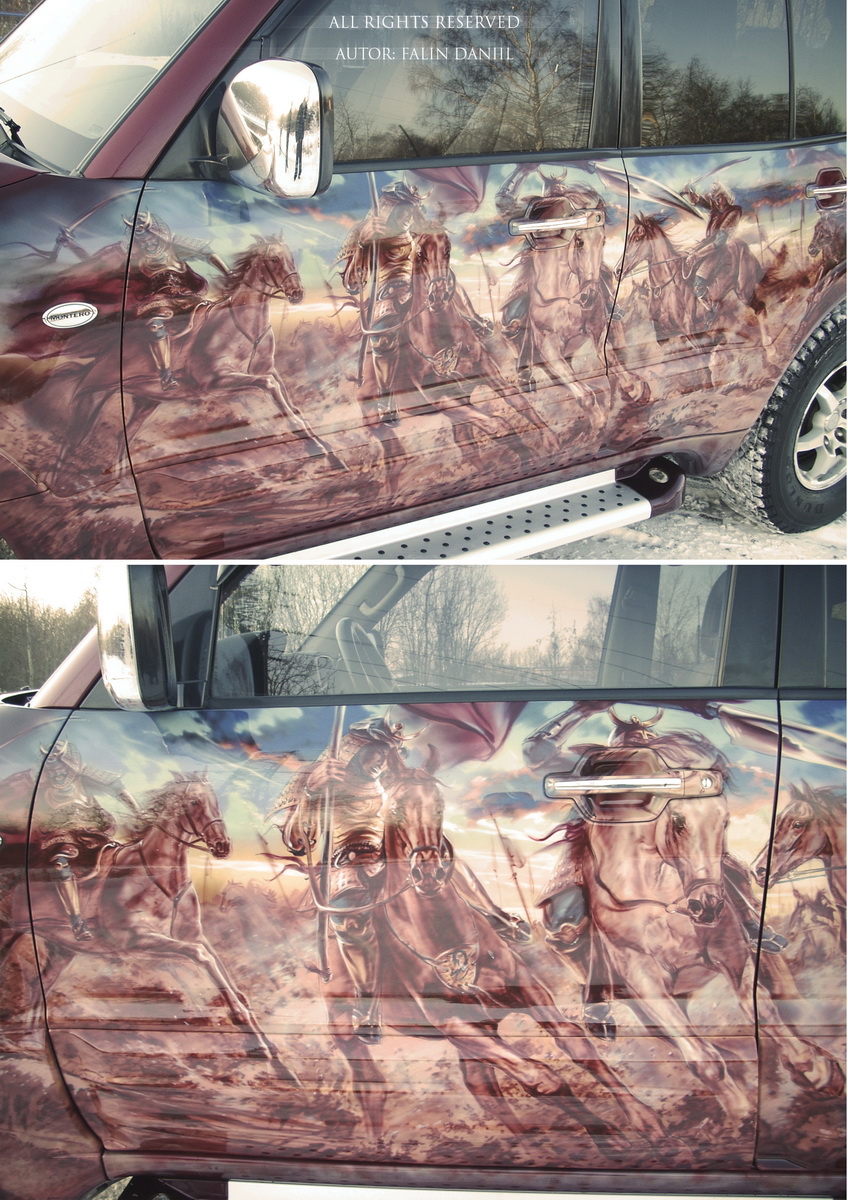 Аэрография батальная сцена