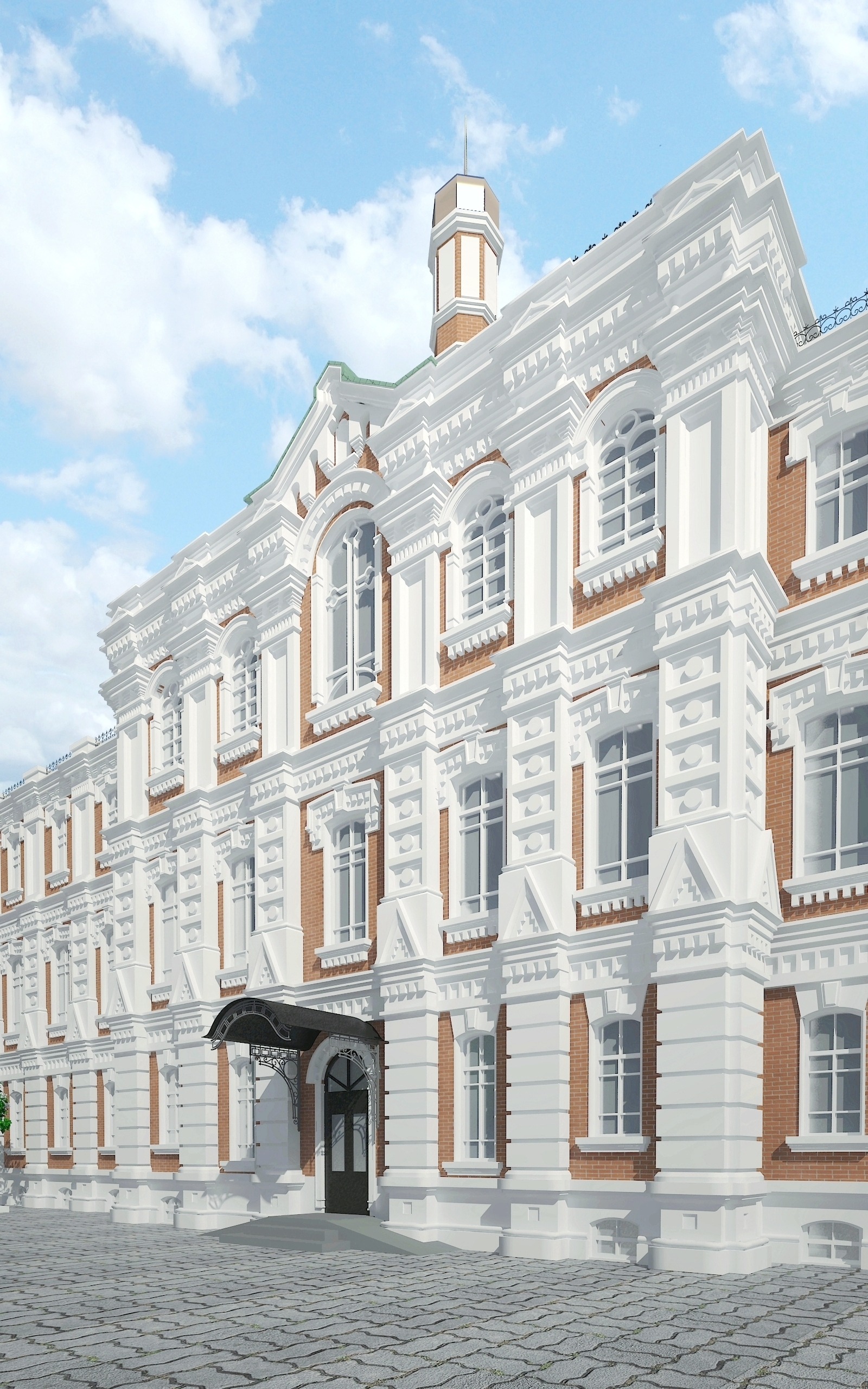 Реставрация КубГМУ. Фрагмент фасада