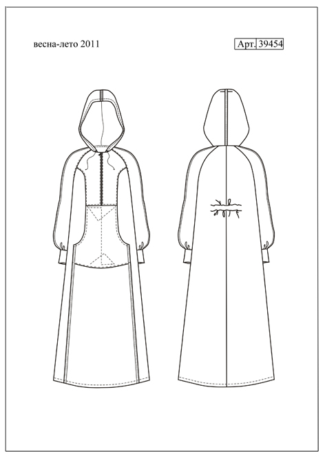 Платье спортивное - технический рисунок