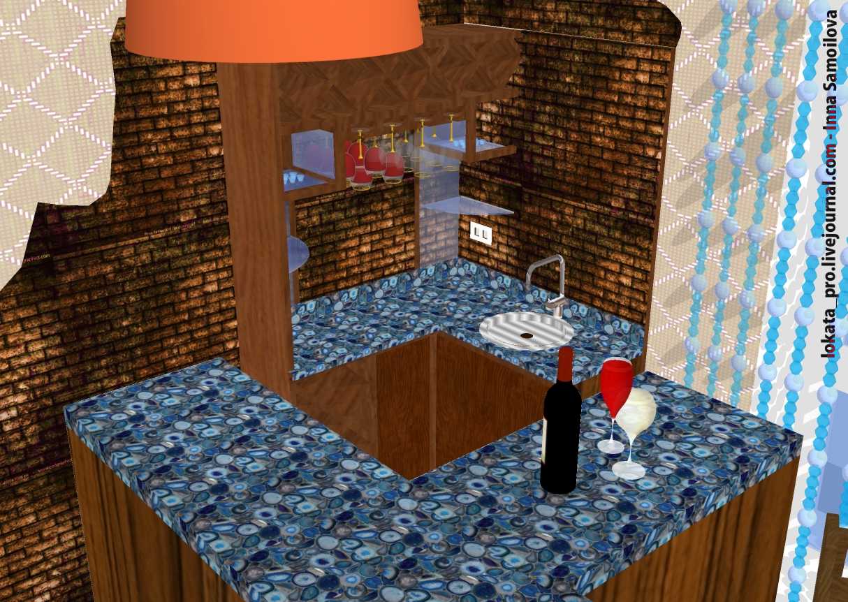 Гостиная с домашним кинтеатром, вариант с арками