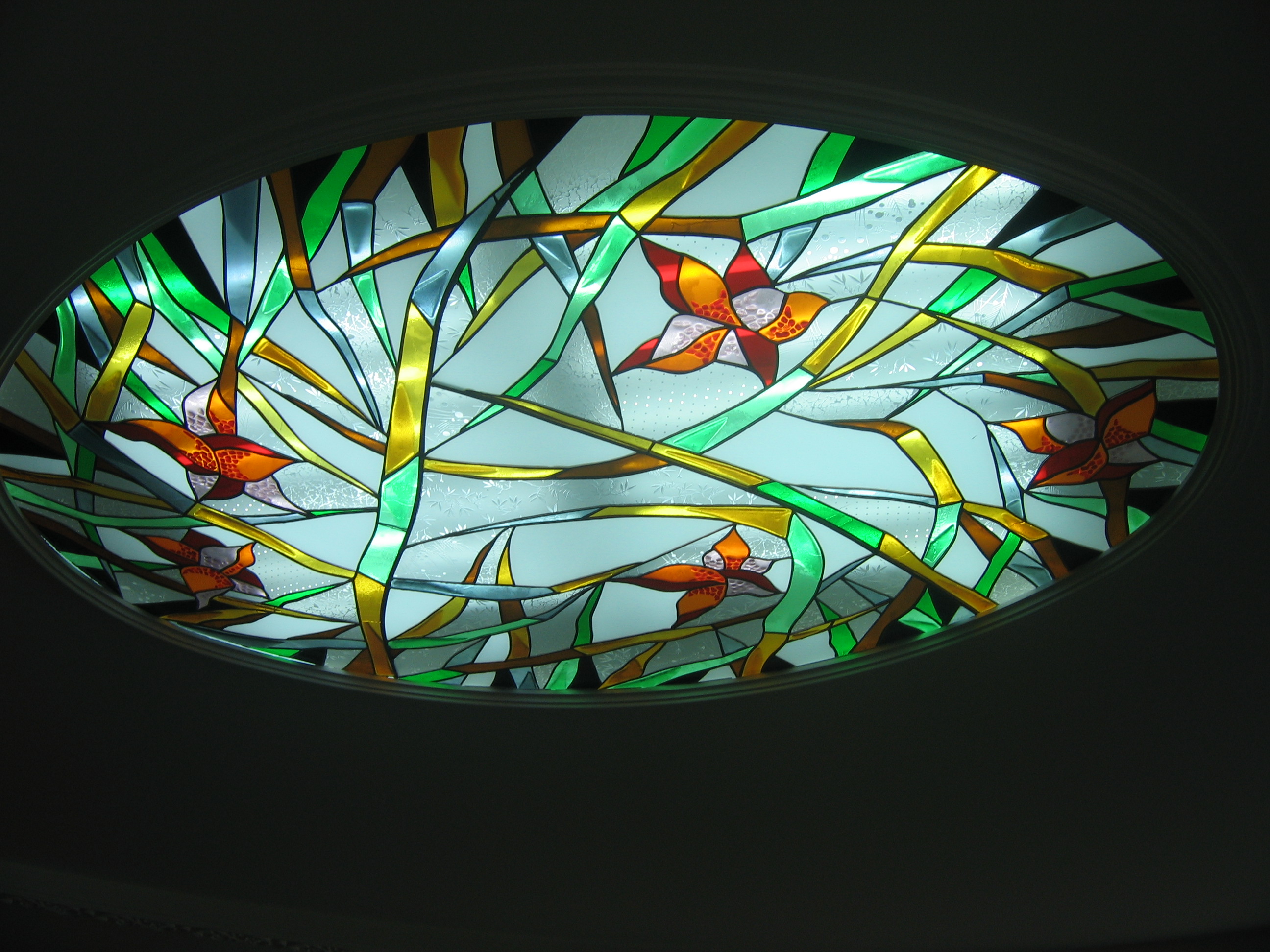 витраж с подсветкой "фьюзинг"."тиффани"