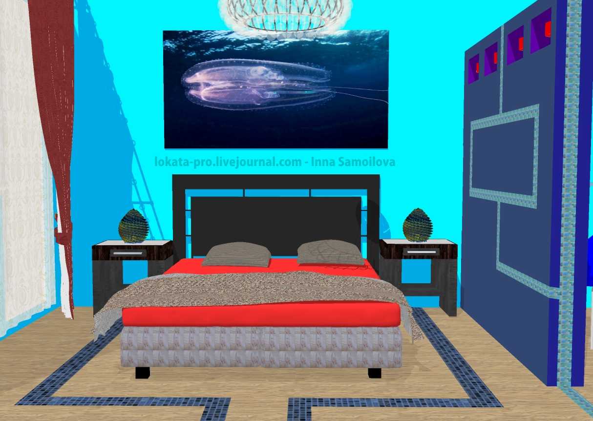 Интерьер подводной спальни